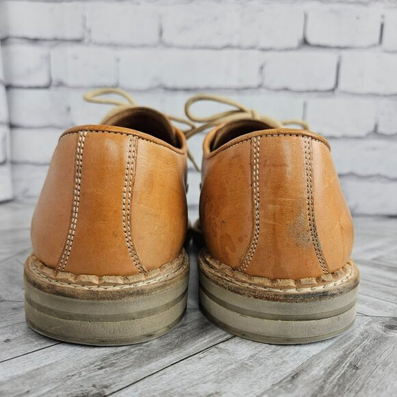 Jimmy Choo Womens EU 40 US 9 Shoes Tan Cap Toe Leather Oxford Italy Made Luxury - Picture 6 of 16